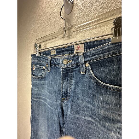 AG Medium Wash Whiskered Raw Hem Stilt Crop Cigarette Crop Jean 29 - Picture 5 of 15